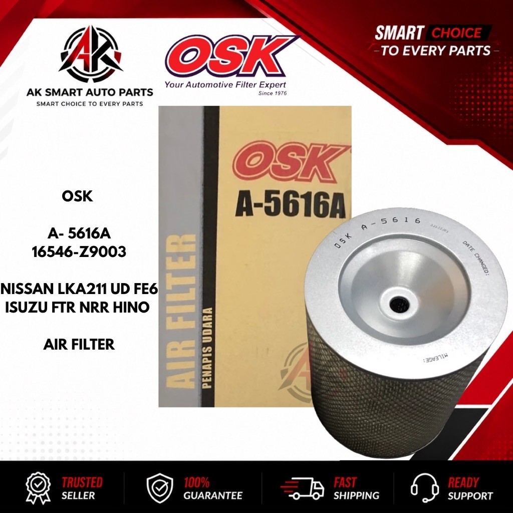 OSK A- 5616A 16546-Z9003 NISSAN LKA211 UD FE6 ISUZU FTR NRR HINO AIR FILTER