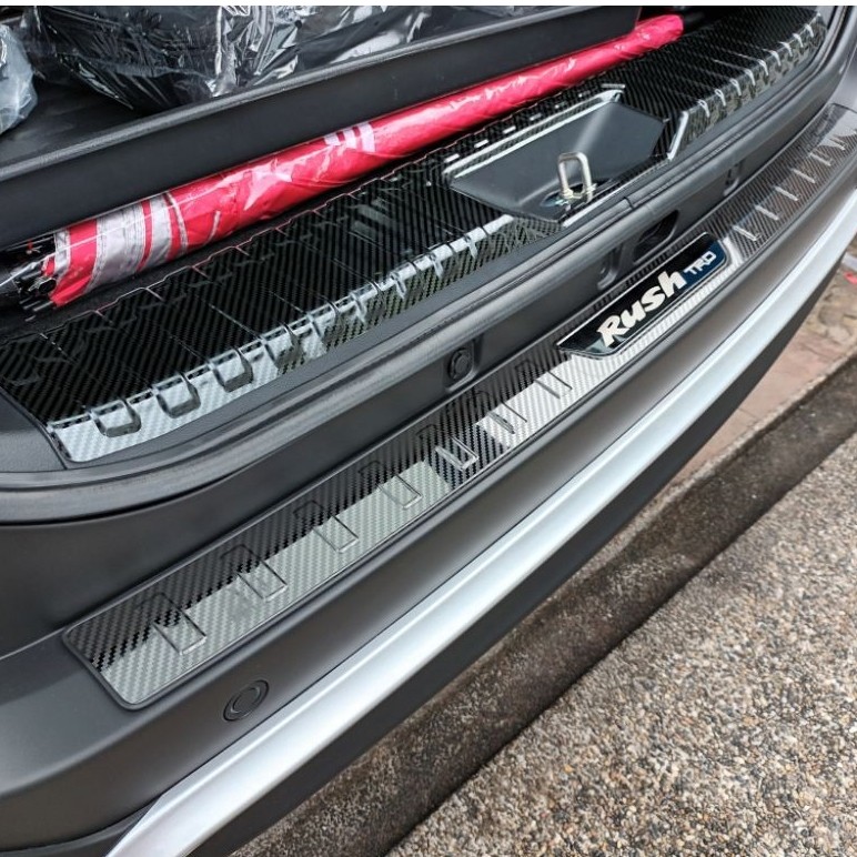 PERODUA ARUZ TOYOTA RUSH CARBON FIBRE FINISHING SILL PLATES SCUFF PLATES & BOOT & BUMPER PLATES