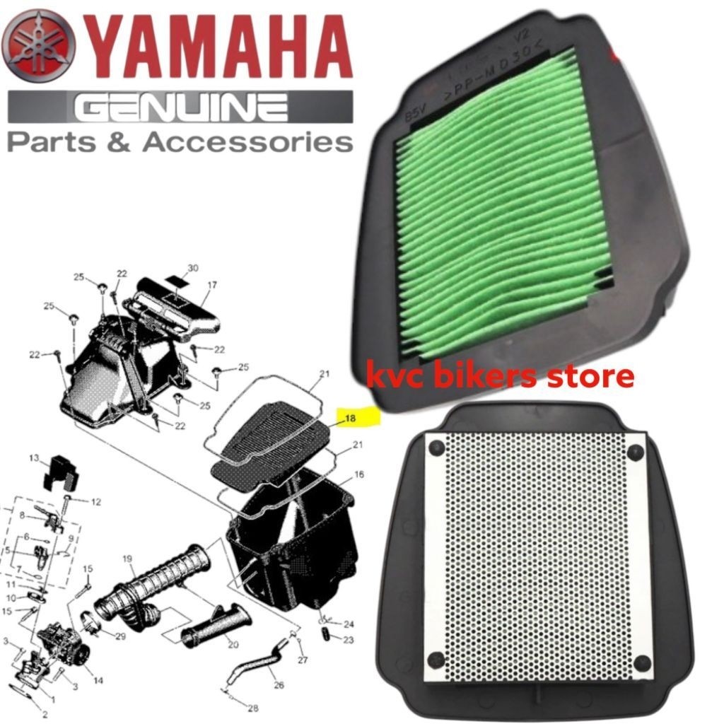 HONG LEONG YAMAHA AIR FILTER Y16ZR V1 / V2 หมายเลขชิ้นส่วน: B5V-E4450-00