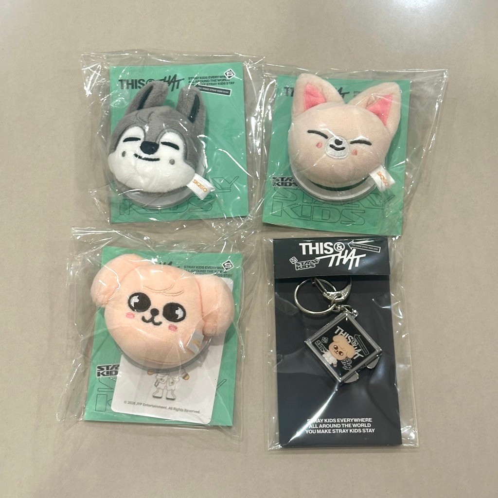 STRAY KIDS THIS&THAT POP UP MERCH SKZOO MAGNETIC HOLDER KEYRING WOLFCHAN PUPPYM FOXINY