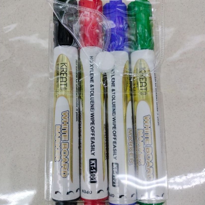 เครื่องเขียนกระดานสีขาวมาร์กเกอร์ไม่มี xylene & toulene 4 ชิ้น