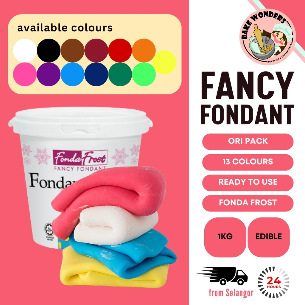 Fonda Frost แฟนซี Fondant/ แฟนซี Fondant/ สี Fondant/ สีชมพู Fondant/ สีขาว Fondant/ สีดํา Fondant (