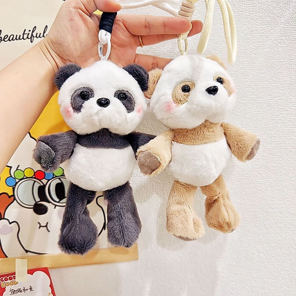 ตุ๊กตาแพนด้าวิ่งจี้กระโดดตุ๊กตาแพนด้าเฉิงตูแพนด้า Huahua Qizai จี้ของขวัญกลิ่นหอม