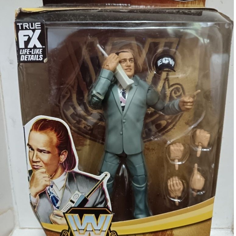 Mattel WWE Elite Legends Series 18 Paul E. แอ็คชั่นมวยปล้ํา Paul Heyman ECW ที่เป็นอันตราย