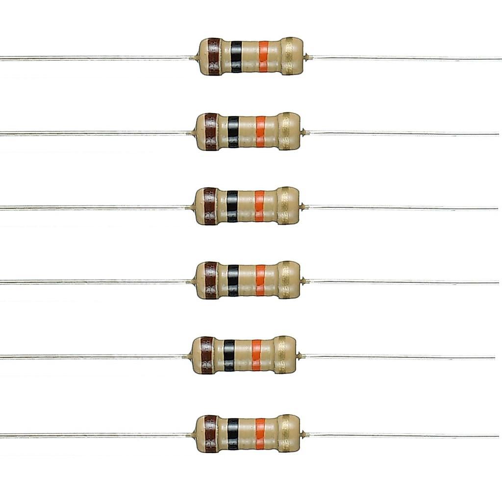 BOJACK 10K Ohm Resistors 1/2 W ±5% Carbon Film Single Resistor (แพ็ค 200 ชิ้น)