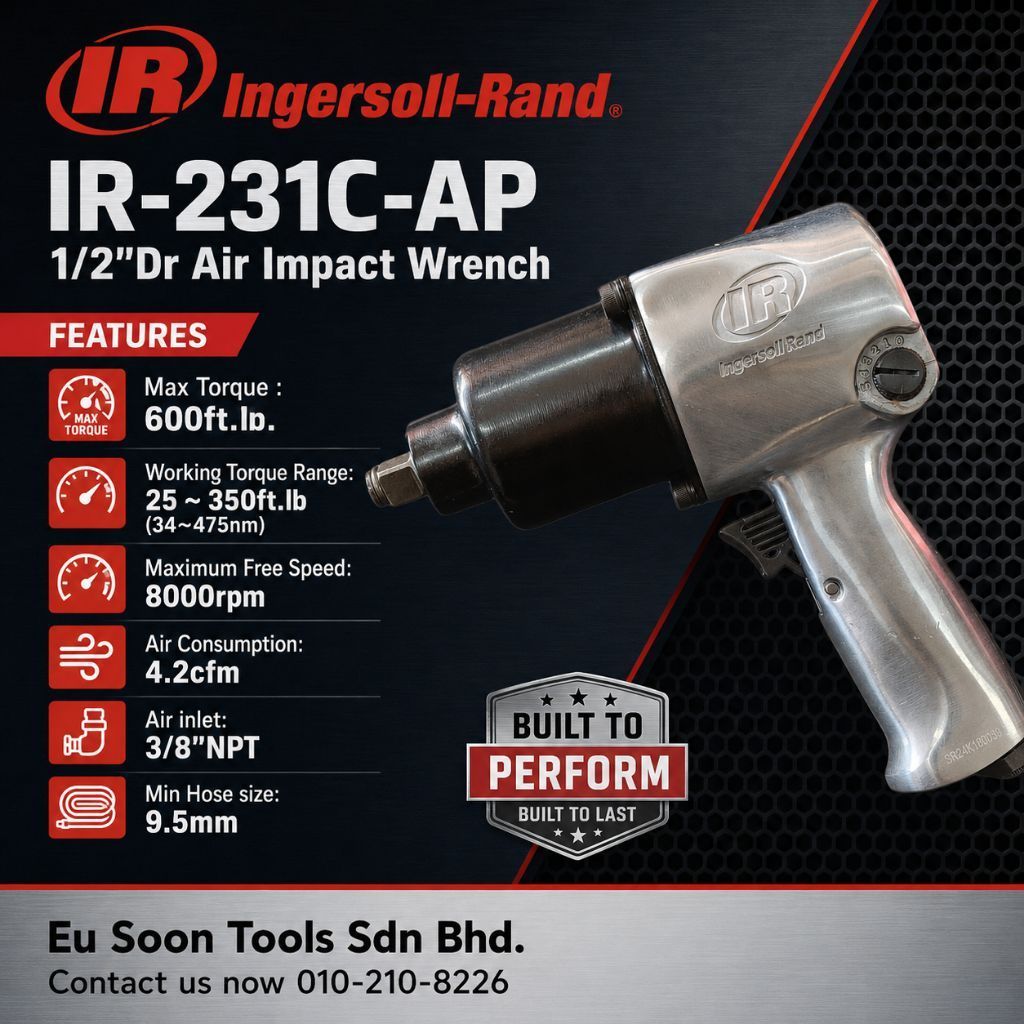 [Ingersoll-Rand] IR-231C-AP 1/2"Dr ประแจผลกระทบกลไกค้อนคู่