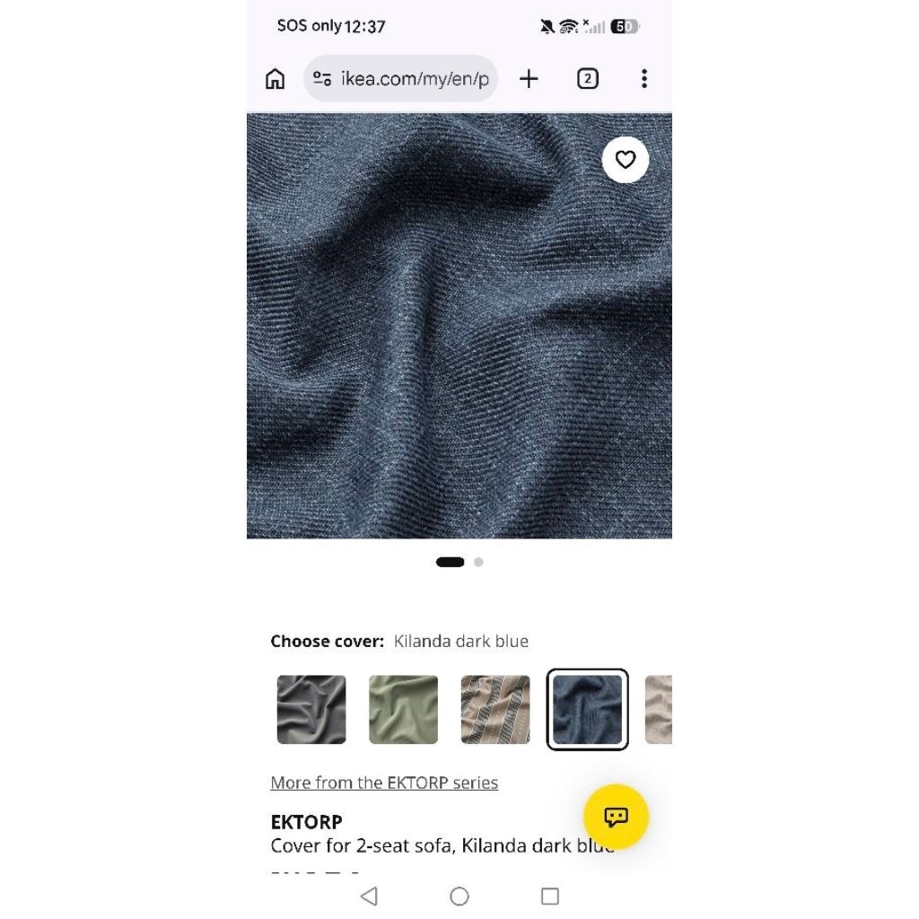 ผ้าคลุมโซฟา ikea ektorp สําหรับ 2 ที่นั่ง