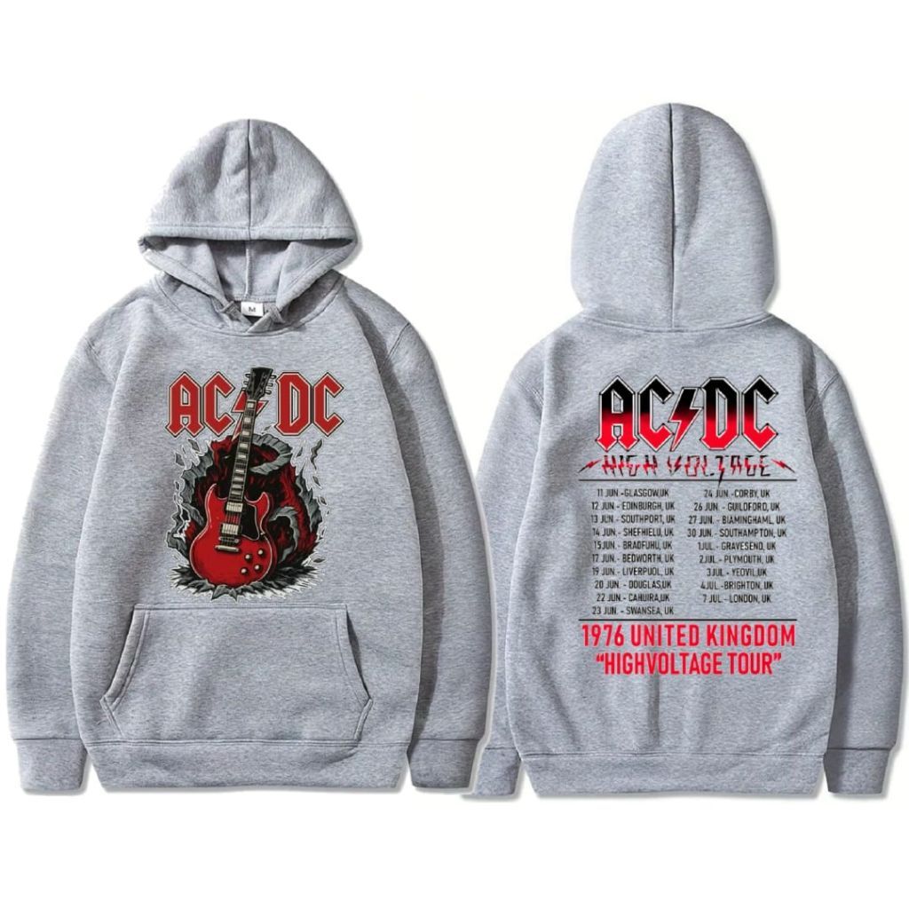 สินค้ามาใหม่ HOODIE AC&DC GITTER UNISEX ผ้าฝ้าย 100% คุณภาพระดับพรีเมียม