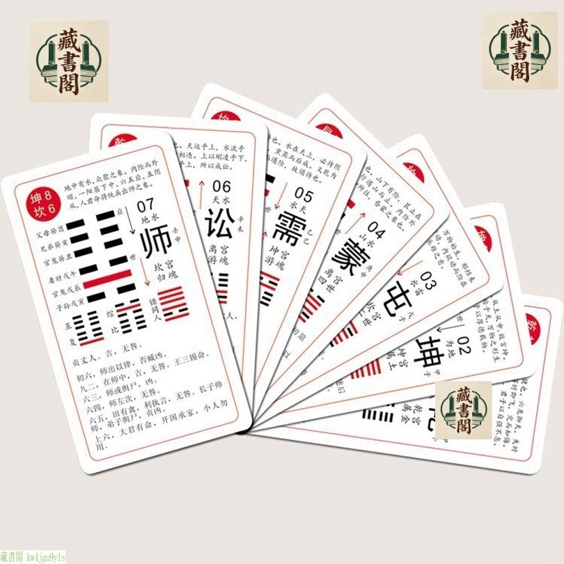 I Ching 64 Trigram Card Zhouyi Sixty-Four Trigram Learning Card Yizhi Card Traditional Culture Playi