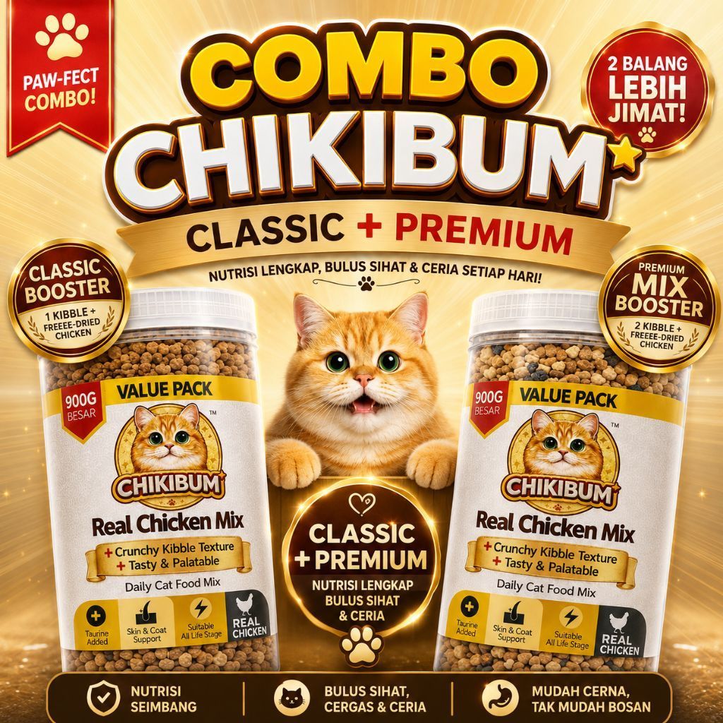 Combo Chikibum Classic 900g + อาหารแมว Chikibum Premium 900g