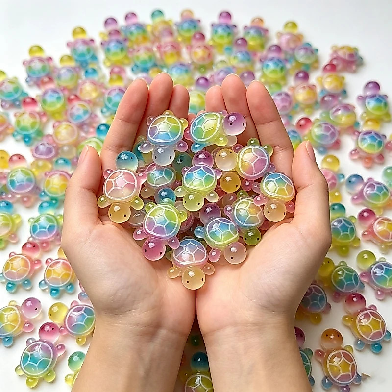 20 ~ 100 ชิ้น Mini Gradient สีเต่าตกแต่งบ้านภูมิทัศน์เรซิ่นหัตถกรรมเต่าสวนถังปลา Miniatures เครื่องประดับ