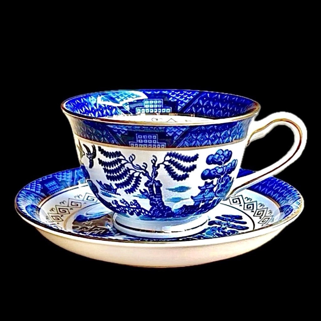ถ้วยและจานรอง Nikko Blue Willow