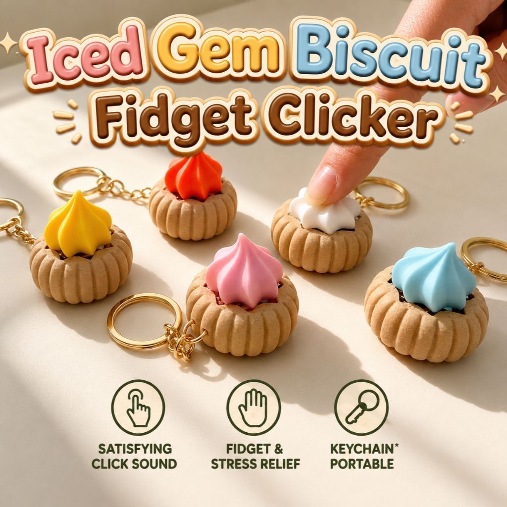 Iced Gem Biscuit Fidget Clicker Stress Relief Fidget Clicker พวงกุญแจ
