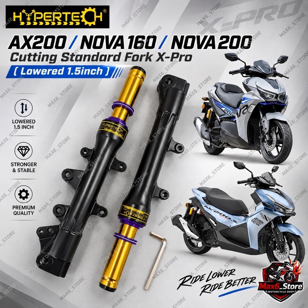 AX200 NOVA200 NOVA160 HYPERTECH X-PRO FORK STD CUTTING 1.5 INCH CUTTING STANDARD FORK X PRO LOWERED 