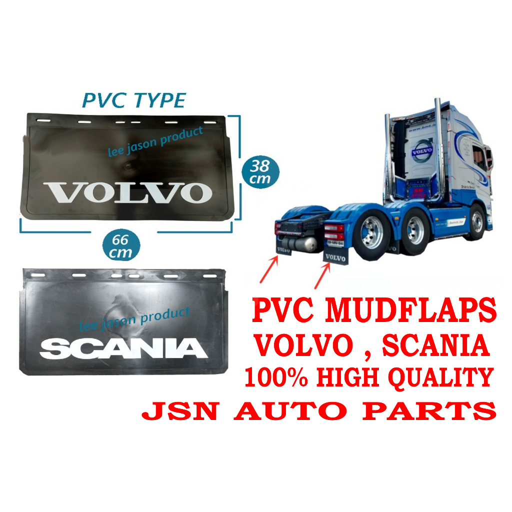 VOLVO SCANIA TRUCK PVC MUDFLAPS 38 ซม. X 66 ซม. เหมาะสําหรับ ALL LORRY SCANIA VOLVO