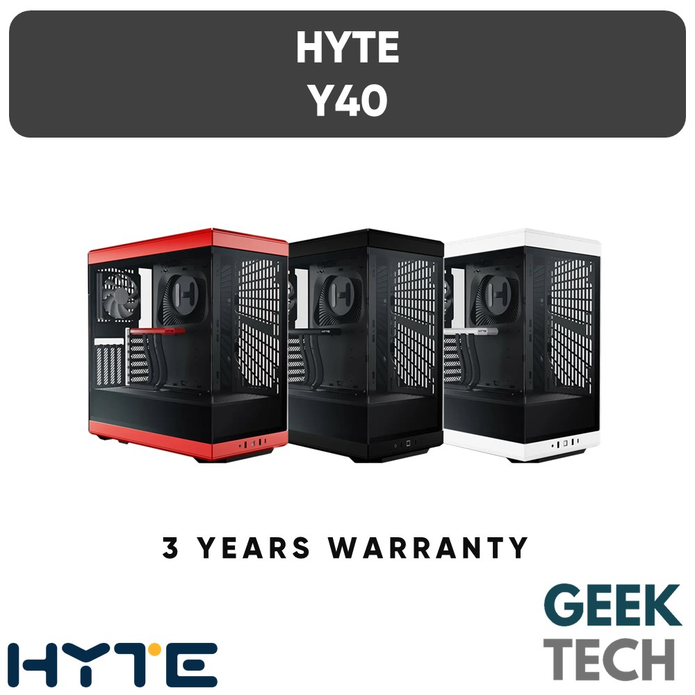 HYTE Y40 Modern Aesthetic Panoramic Tempered Glass Mid-Tower ATX Computer Gaming Case - PCIE 4.0 Ris