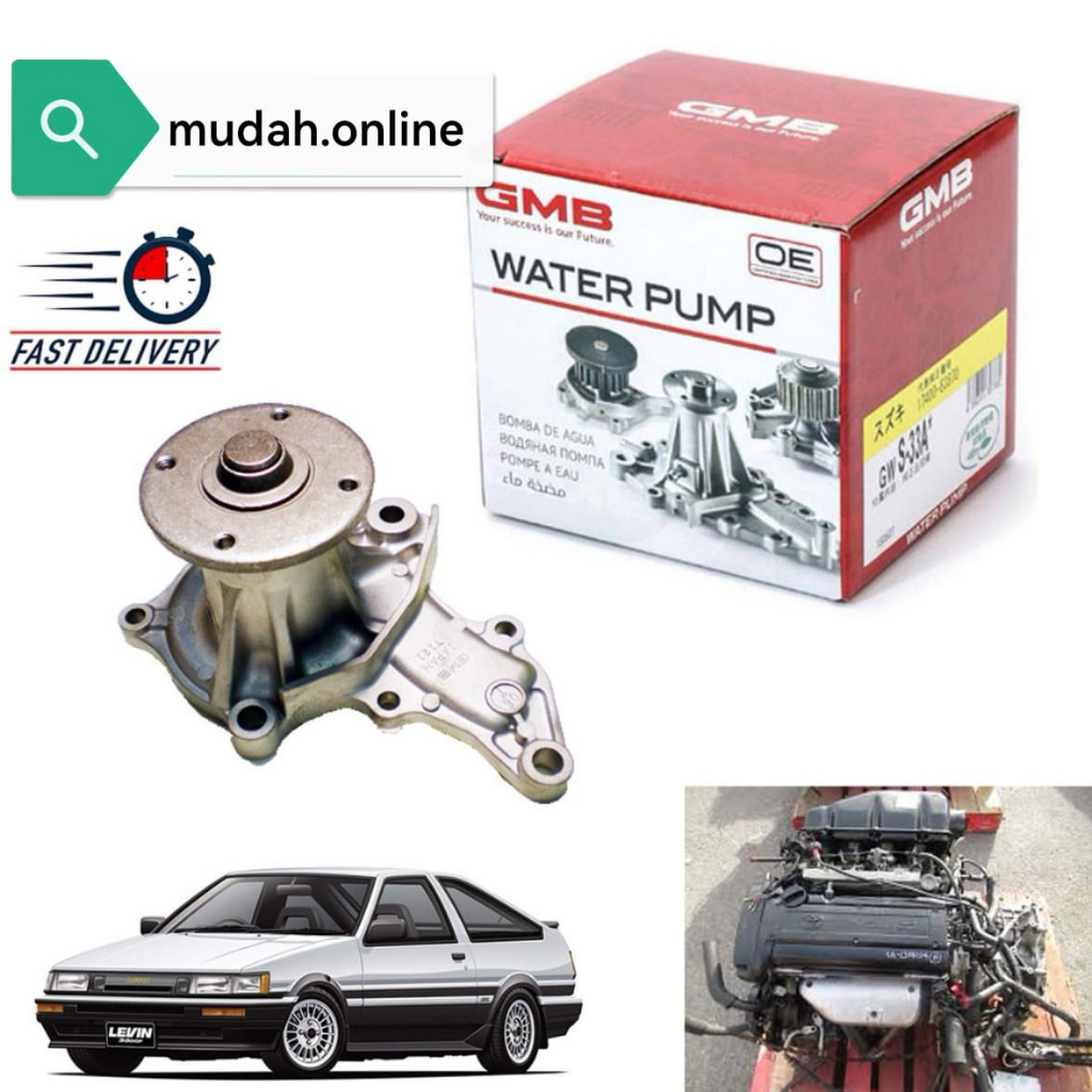 ปั๊มน้ํา GMB TOYOTA LEVIN AE86 4AGE 20V BLACKTOP (GWT-121A)