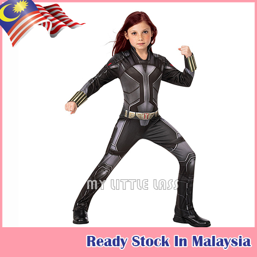 Avengers Civil War Black Widow Childs เครื่องแต่งกายเด็กชุดแฟนซีซูเปอร์ฮีโร่