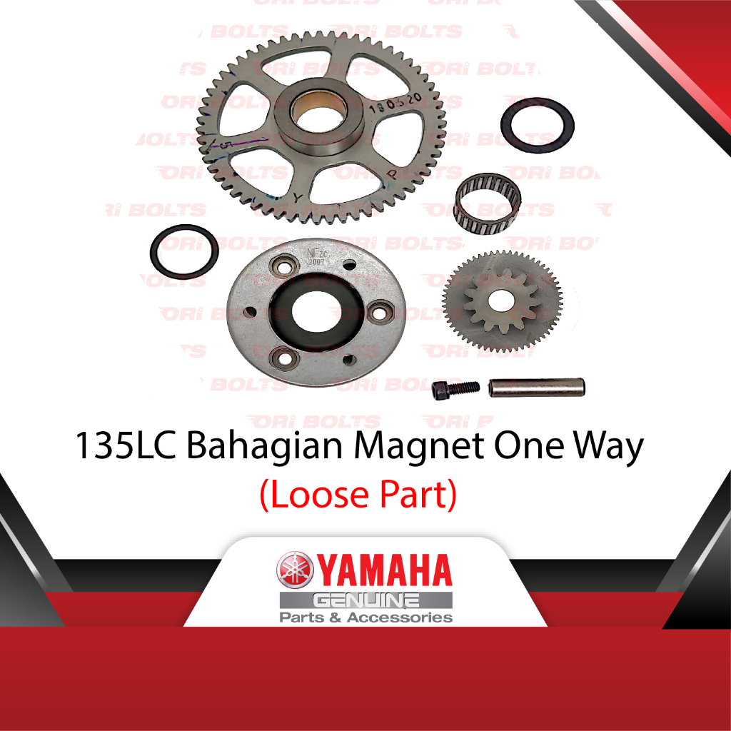 Yamaha 135LC V1 V2 V3 V4 V5 V6 V7 Magnet One Way Fly Wheel Gear Kecil Starter Shaft Bearing Cincin -