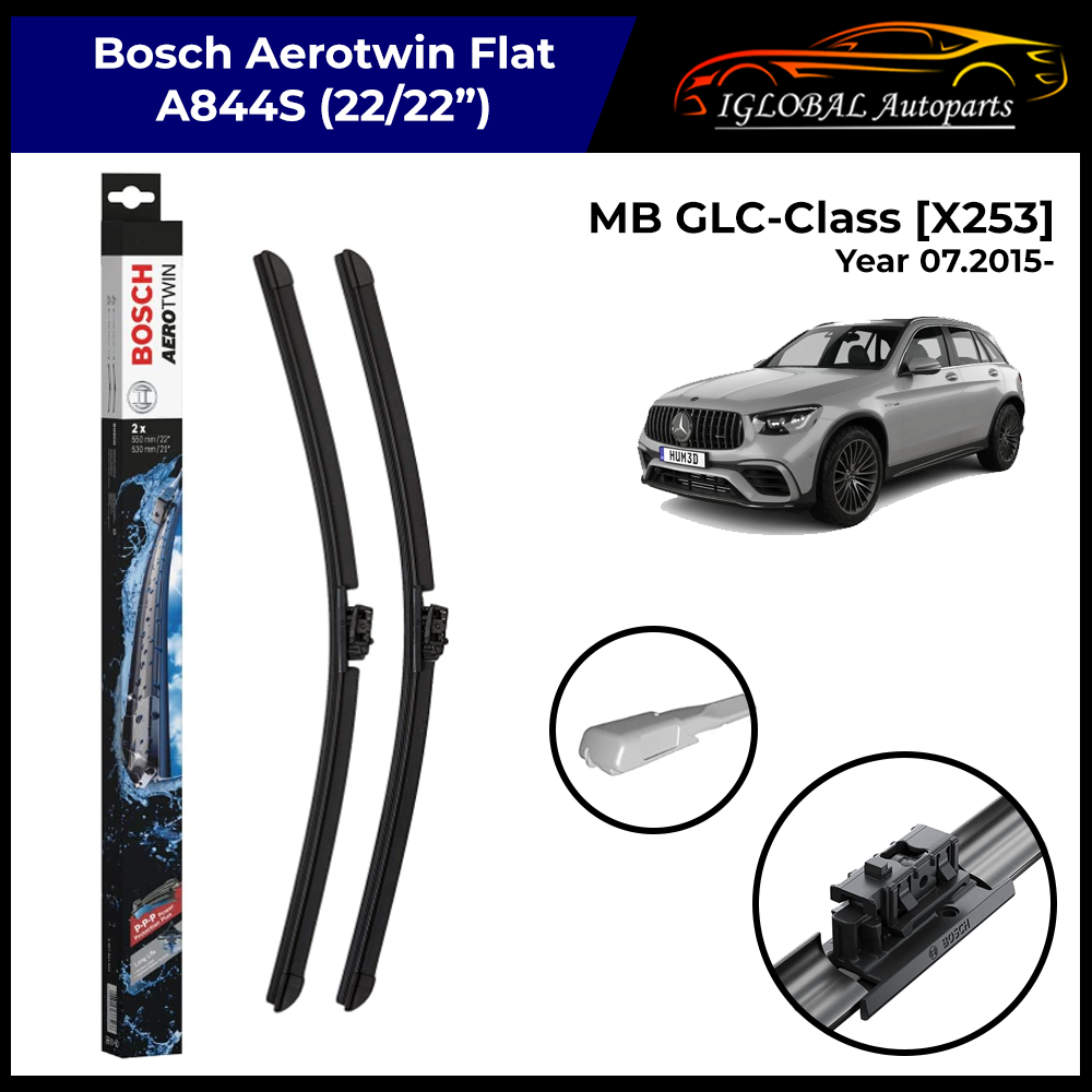 Mercedes-Benz GLC Class [X253] ปี 07.2015- A844S ชุดปัดน้ําฝนกระจกแบน Bosch Aerotwin (22/22")