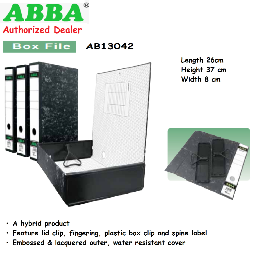 แฟ้มกล่อง ABBA F4 13042 / แฟ้ม ABBA F4 Kotak F4 3"
