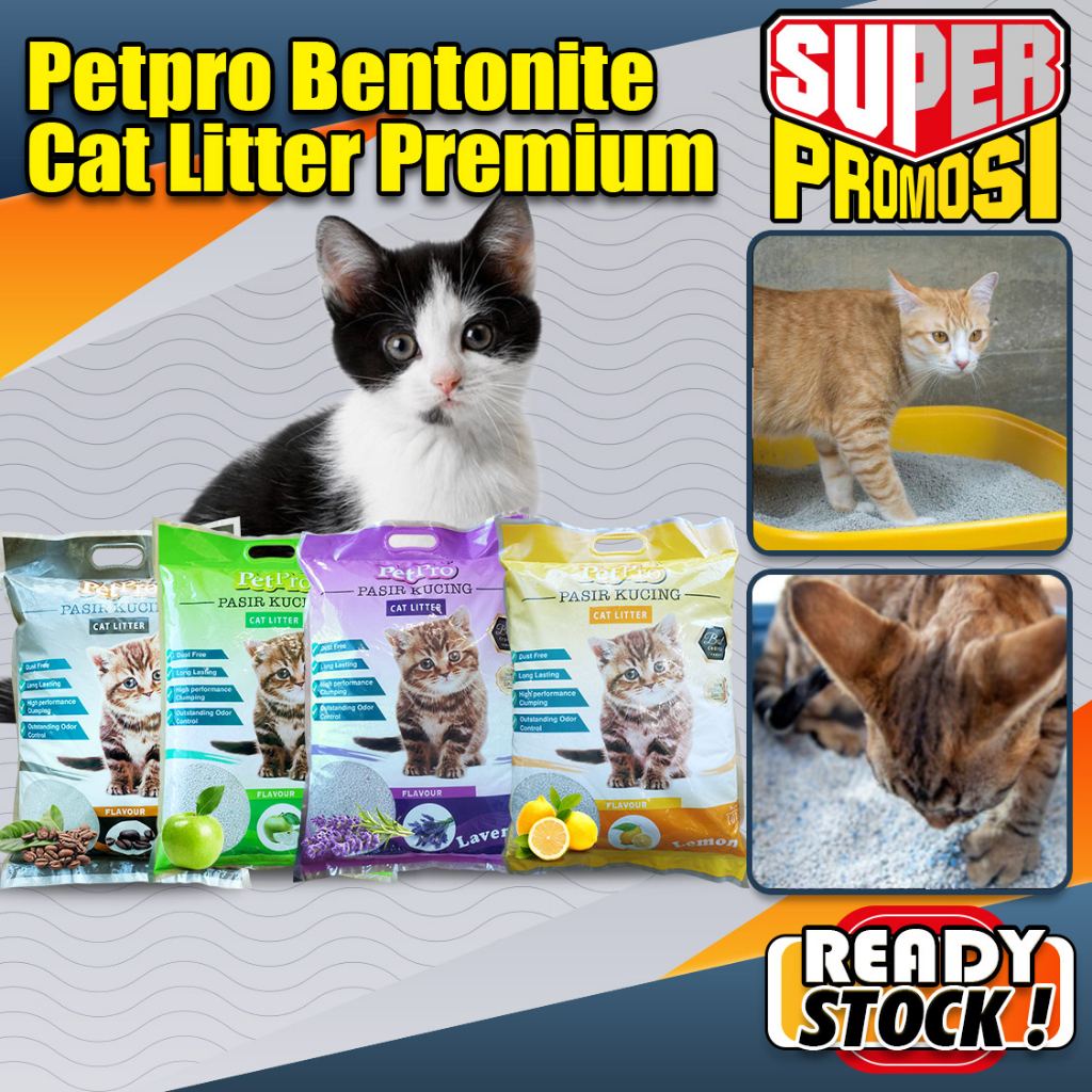 Bentonite ทรายแมว ดับกลิ่น 10 ลิตร / 7 กก. PETPRO Super Clumping Cat Litter Sand Deodorant Dust Free Pasir Kucing Wangi Premium