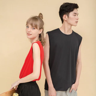ผู้ชายผู้ใหญ่เสื้อกล้ามธรรมดา แขนกุด Cool Airy เสื้อกีฬายืดหยุ่นระบายอากาศ