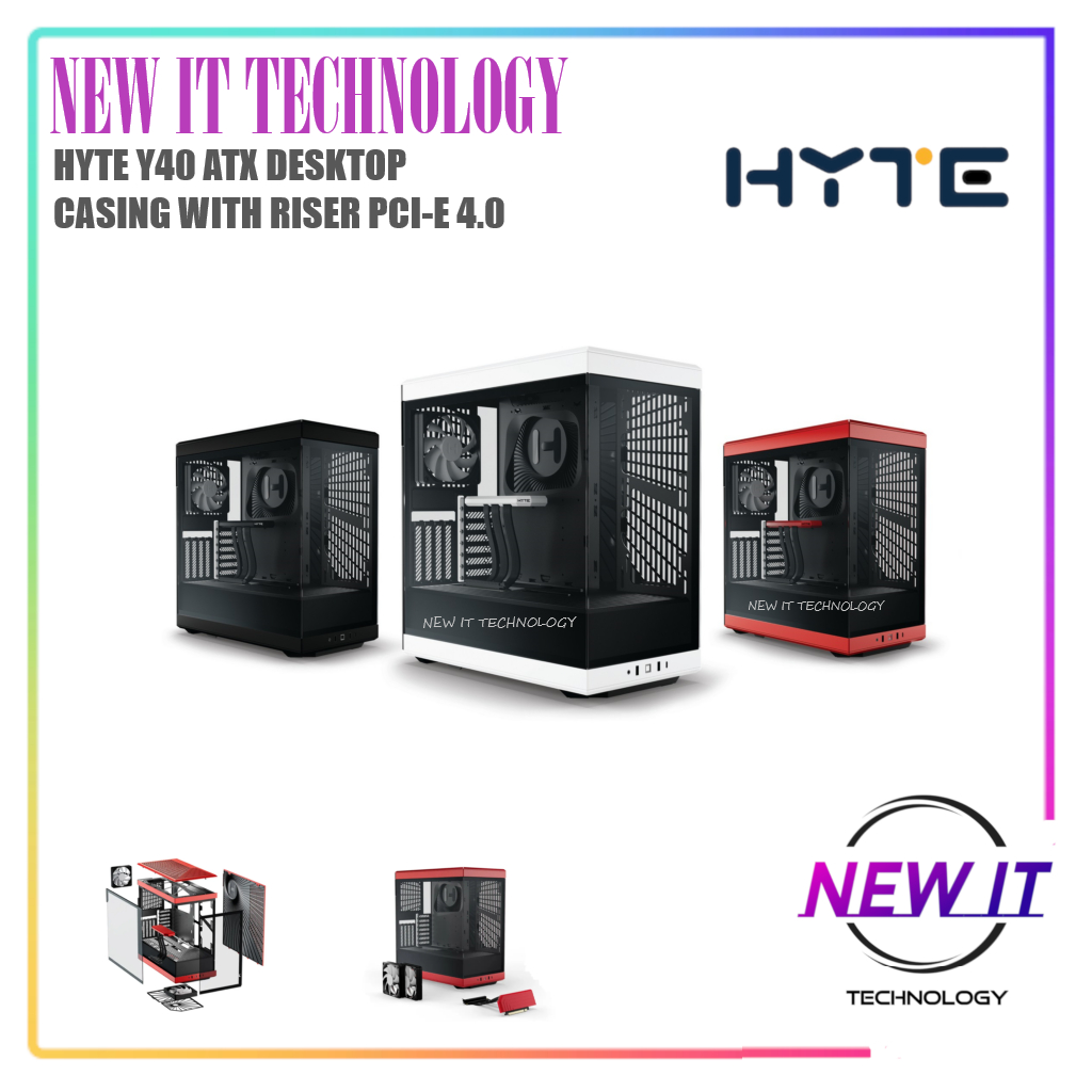 HYTE Y40 MID-TOWER ATX DESKTOP PC CHASSIS CASING WITH RISER PCI-E 4.0 Multi-Dimensional Design/Verti