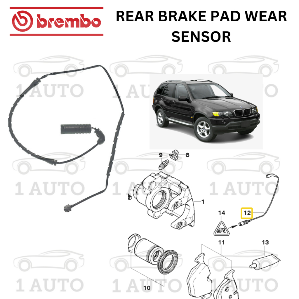 BREMBO REAR BRAKE PAD WEAR SENSOR BMW X5 E53 3.0i 3.0d 4.4i 4.6i 4.8i