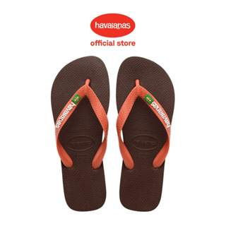 Havaianas รองเท้าแตะ ลายโลโก้บราซิล สีน้ําตาลเข้ม เซรามิก สําหรับทุกเพศ