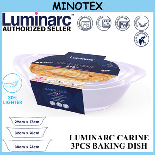Luminarc Carine Baking Dish Set (3 Pcs)/ Luminarc Nouveau Baking Dish / Luminarc 3pcs Tempered Glass Oval Bakeware Set