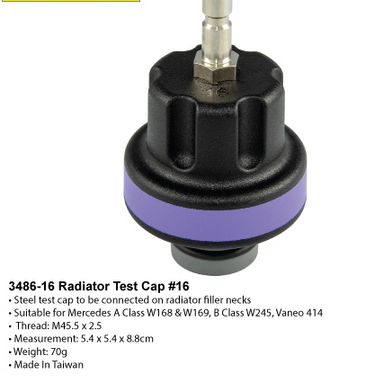 16 ฝาครอบทดสอบหม้อน้ําสําหรับ Mercedes A Class W168 & W169, B Class W245, Vaneo 414