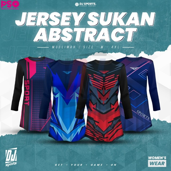 Dj_Sport Jersey Muslimah Abstract (Size : M-4XL)