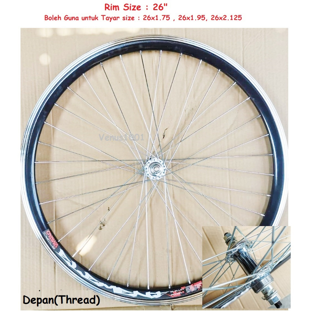 ขอบ 26" -26x1.75,26x1.95,26x2.125 ALLOY Double Wall 36 หลุมสําหรับวิชาการ