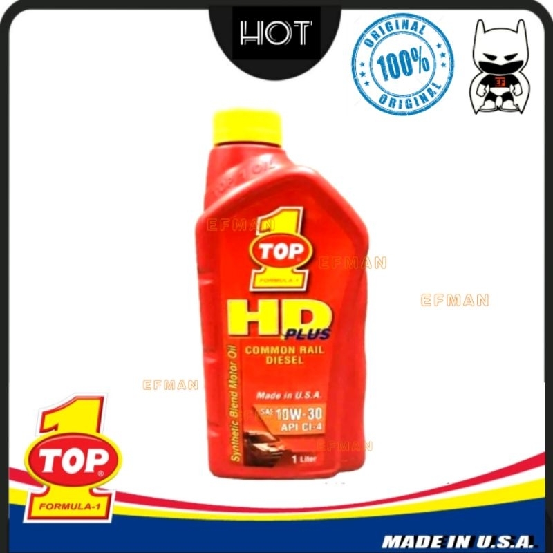 USA TOP 1 ONE HD PLUS 10W30 SYNECTIC COMMONRAIL DIESEL ENGINE OIL 1L API CI4 4X4