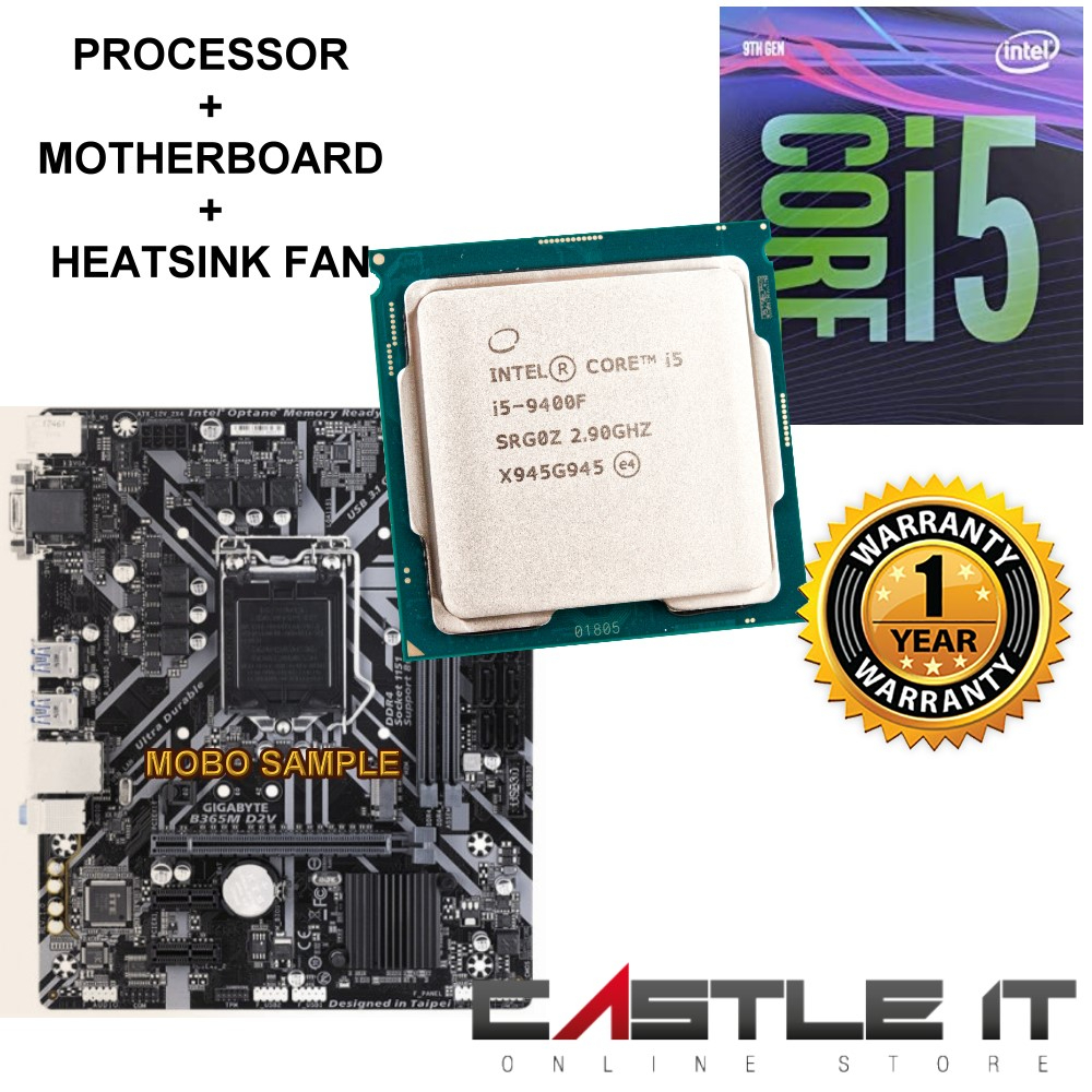 ซ็อกเก็ตโปรเซสเซอร์ Intel CORE i5-9400F Hexa 6 Cores 6 Threads 9MB CACHE 2.9GHZ สูงสุด 4.10 GHz LGA1151 i5 9400F