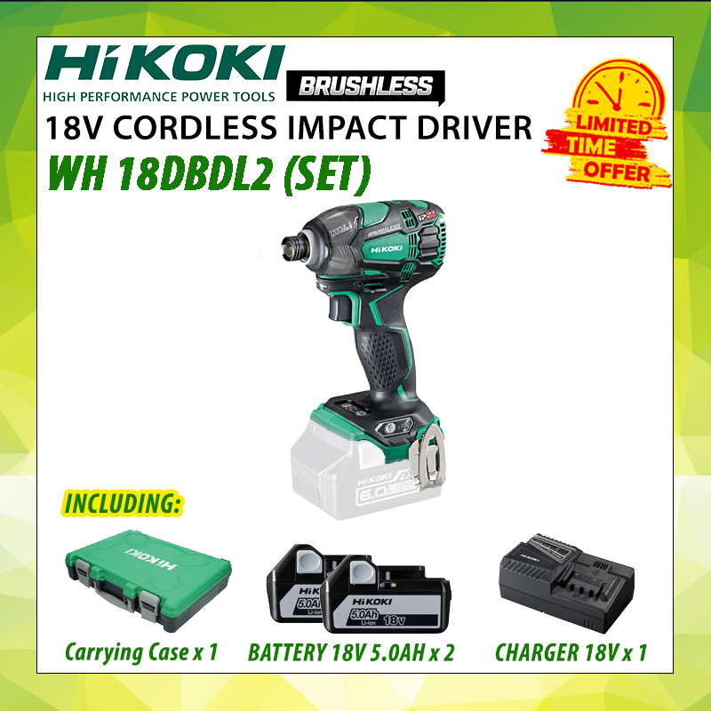Hikoki WH 18 DBDL2 WH18DBDL2 18V ไดร์เวอร์กระแทกไร้สายไร้สาย Brushless Impact Driver