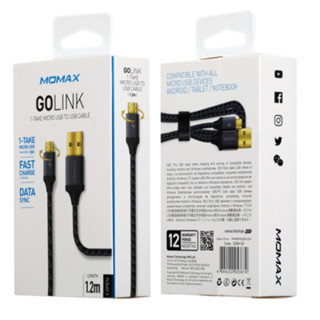 Momax Go Link 1-Take Reversible Micro USB เป็น USB สายเคเบิล 1.2 เมตร