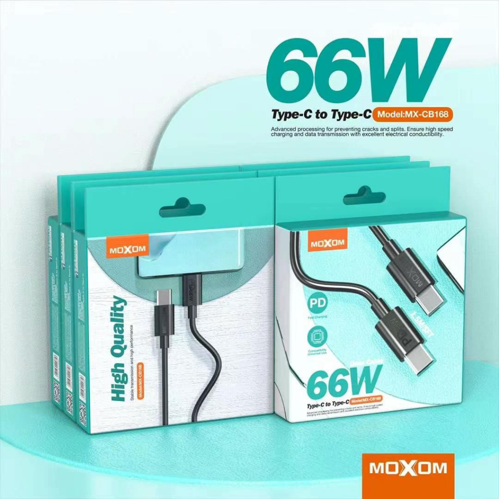 [ใหม่] สาย MOXOM MX-CB168 / 1.5M / TYPE C -- TYPE C / FAST CHARGING / PLANTRONICS