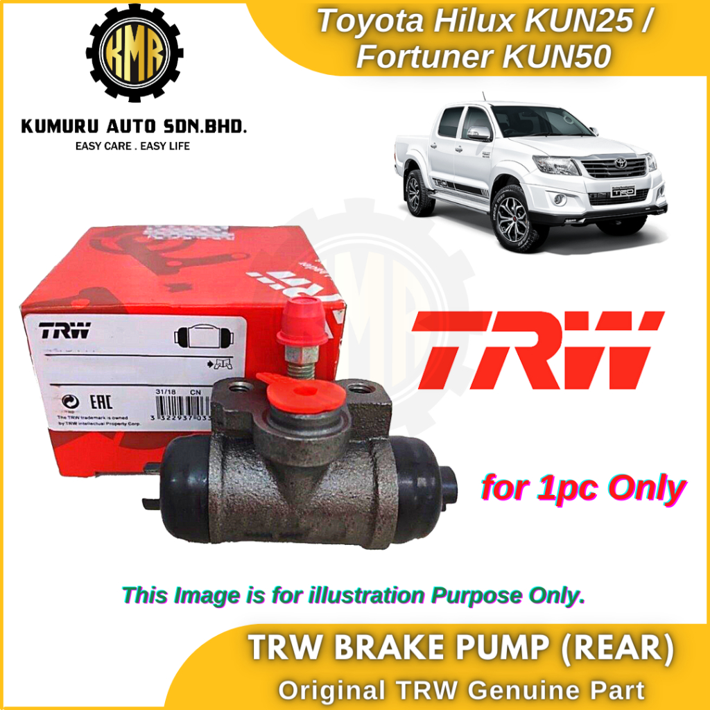 (1@pc) TRW กระบอกเบรคล้อหลัง Toyota Hilux KUN25 Fortuner TGN51 KUN50 - BWA710 7/8"
