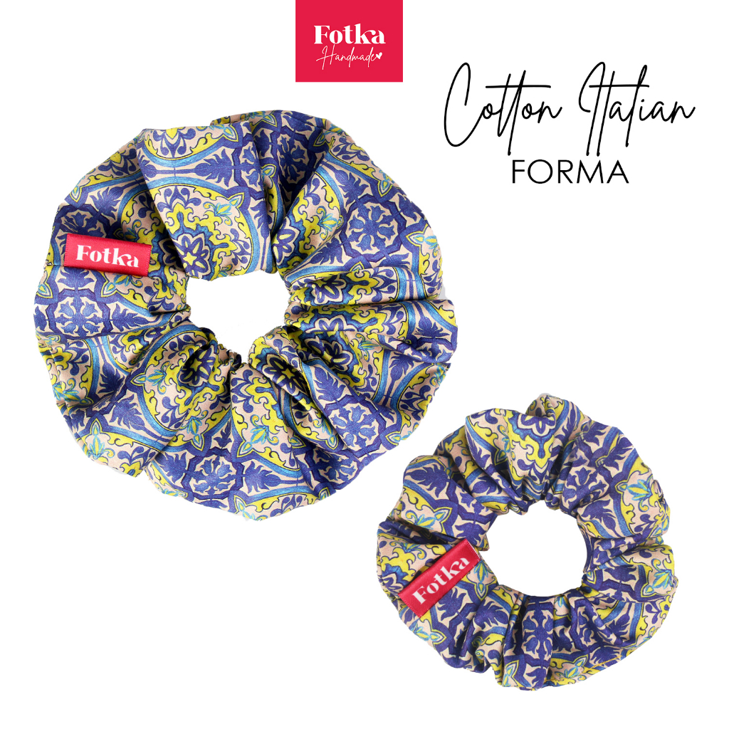 FORMA ITALIAN COTTON CORNERCELLI SCRUNCHIES/GETAH RAMBUT