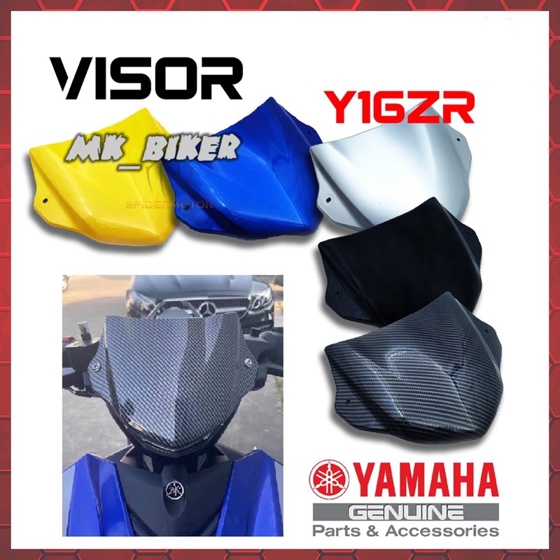 Jokerz VISOR WINDSHIELD COWLING WARNA คาร์บอน/สีดําสําหรับ YAMAHA Y16ZR Y16 Y16Z ฝาครอบ WINDSCREEN C