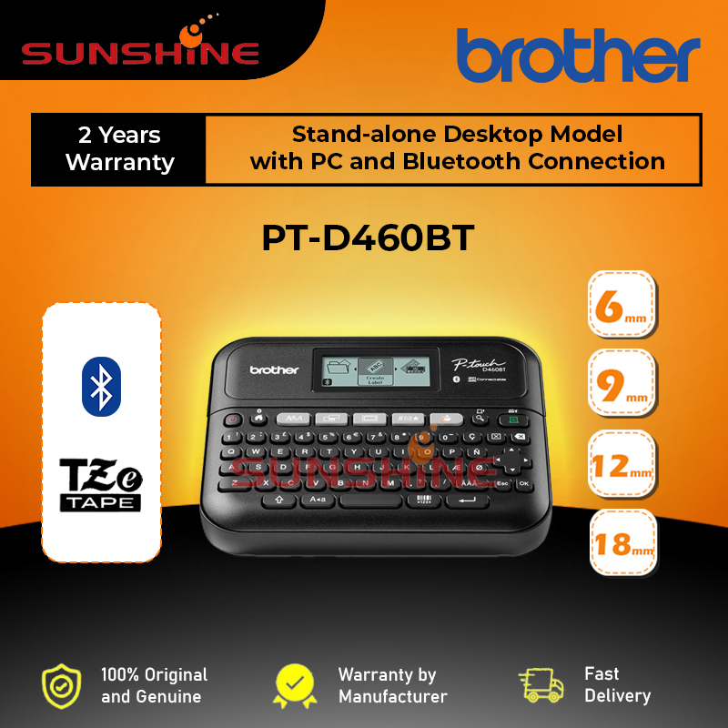 Brother P-Touch PT-D460BT เครื่องทําฉลากมือถือแบบพกพา D450 D460