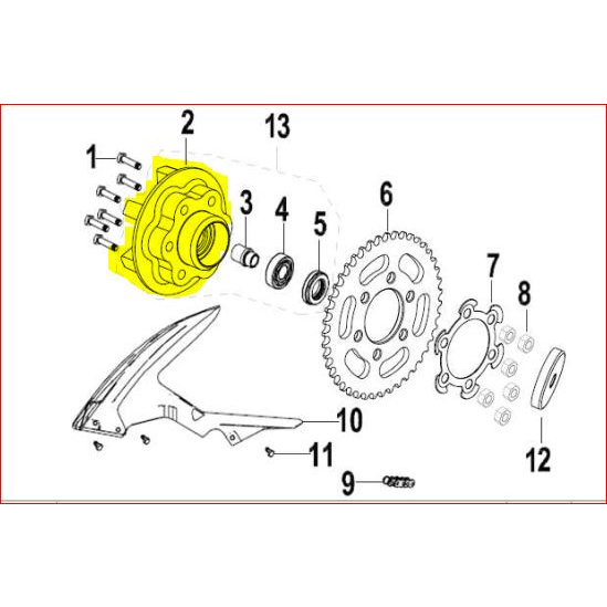 KEEWAY RKV200 CASIS PART -HUB SPROCKET