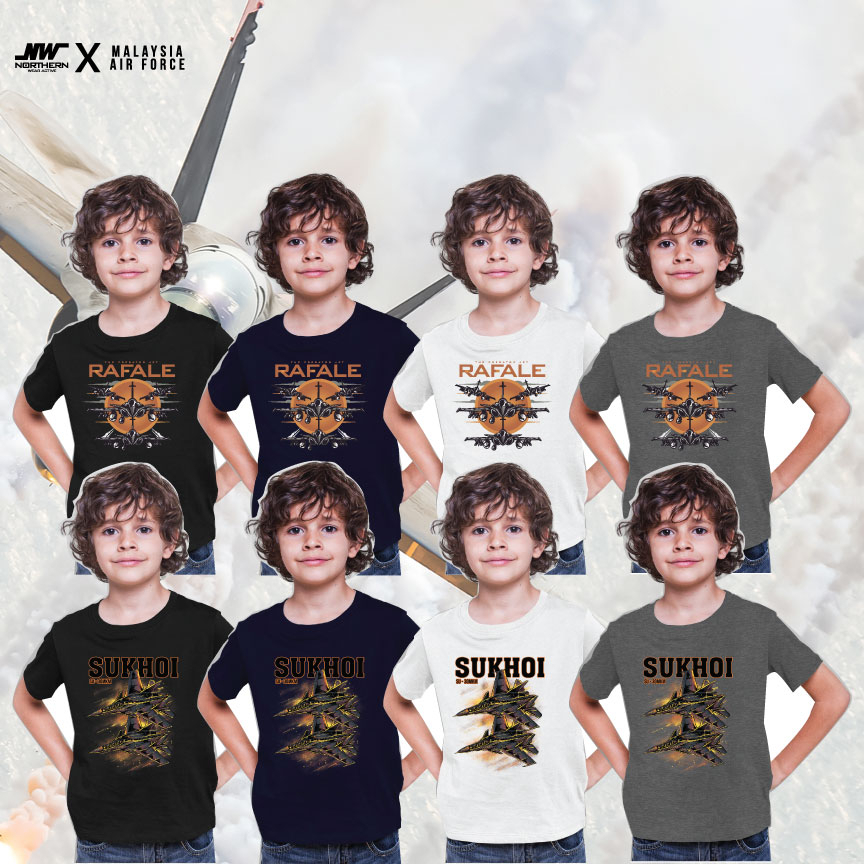 Baju Air Force Jet Fighter Sukhoi SU-30 MKM Kanak ,คุณภาพระดับพรีเมียมเด็กเสื้อยืด / SUKHOI SU-30 MK