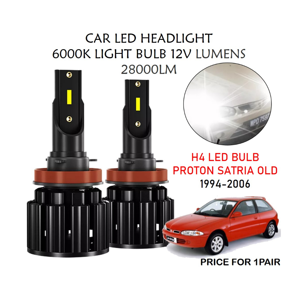 [2PCS] Proton Satria เก่า 1994-2006 B8 ไฟหน้ารถ LED H4 6000K Highlight Spotlight รถ LED ด้านหน้าที่ม