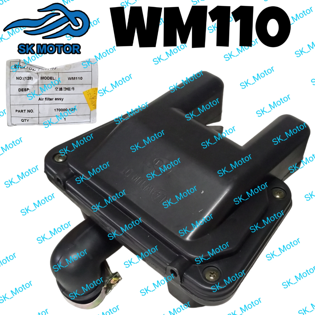 WMOTO WM110 WM 110 กล่องกรองอากาศ/เครื่องดูดฝุ่นพร้อมแคลมป์/Kotak Penapis Angin ครบชุด 170000-120