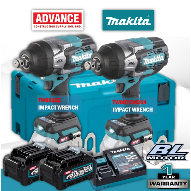 MAKITA 40Vmax ชุดคอมโบไร้สาย RM5688 ( TW001GZ 40V ประแจผลกระทบ 19MM (3/4") / TW007GM204 40V ประแจผลก