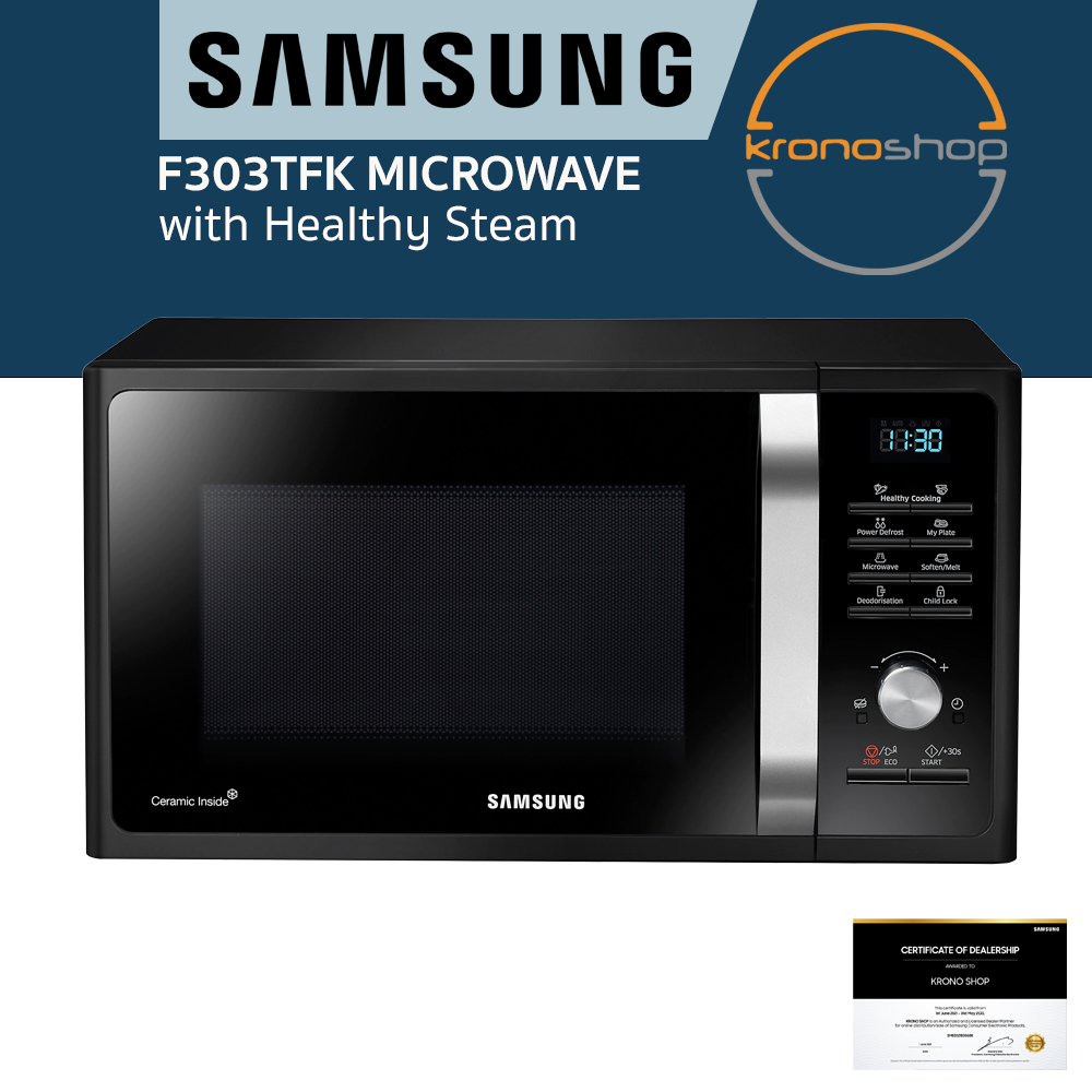 Samsung 28L Solo Microwave Oven with Healthy Steam MS28F303TFK/SM MS28F303TFK
