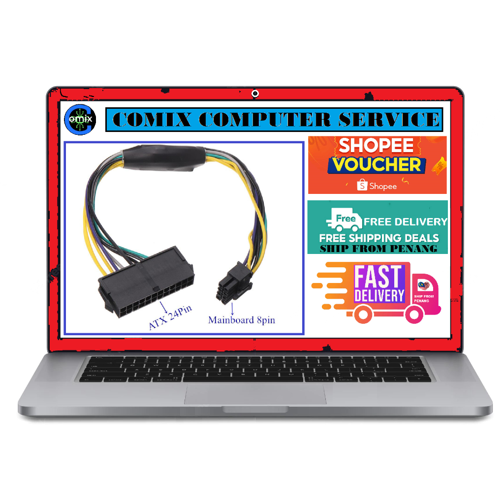 24 Pin to 8 Pin ATX PSU Power Adapter Cable สําหรับ DELL Optiplex 3020 7020 9020 Precision T1700 (30